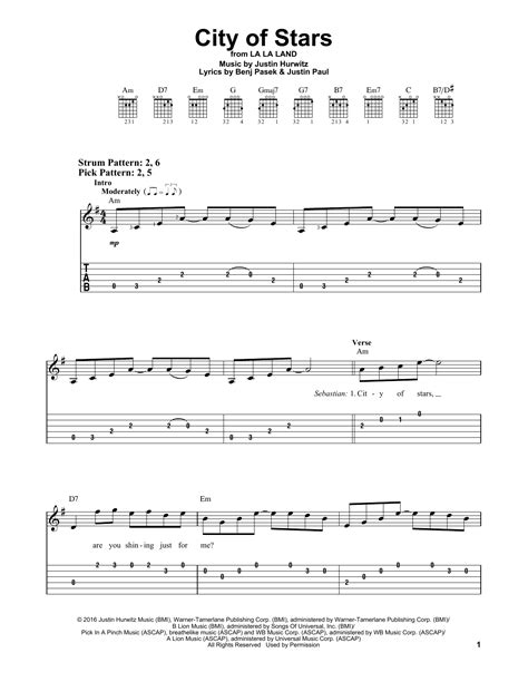 city of stars chords